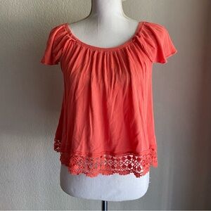 Sophie Rue Coral Lace Trim Blouse